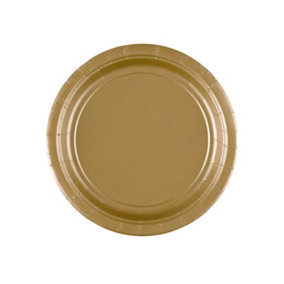 Amscan Paper Round Party Plates (Pack of 8) Gold (One Size)