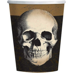 Amscan Paper Skull Party Cup (Pack of 8) Black/Brown/White (One Size)