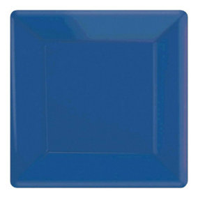 Amscan Paper Square Party Plates (Pack of 20) Bright Royal Blue (One Size)