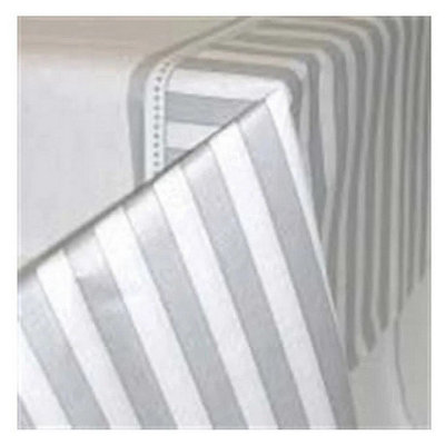 Amscan Paper Striped 25th Anniversary Party Table Cover Silver/White (One Size)