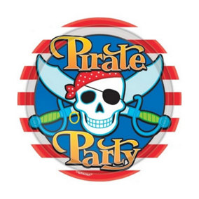 Amscan Pirate Party Disposable Plates (Pack of 8) Multicoloured (One Size)