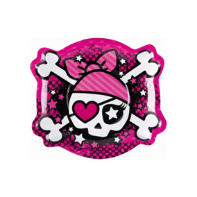 Amscan Pirate Party Plates (Pack of 8) Pink/Black/White (One Size)
