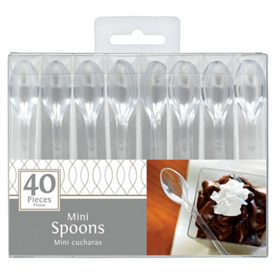 Amscan Plain Party Spoon (Pack of 40) Clear (Mini)