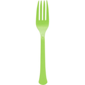 Amscan Plastic Disposable Forks (Pack of 20) Kiwi (One Size)