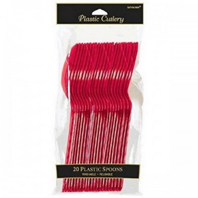 Amscan Plastic Disposable Forks (Pack Of 20) Red (One Size) Price Comparisons | Compare The Build