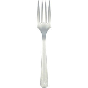 Amscan Plastic Disposable Forks (Pack of 20) Silver (One Size)