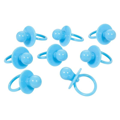 Amscan Plastic Pacifier Baby Shower Charm (Pack of 8) Blue (One Size)