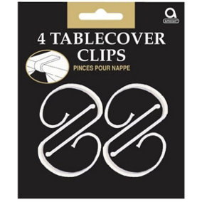 Amscan Plastic Tablecover Snap Clips (Pack of 4) Clear (One Size)