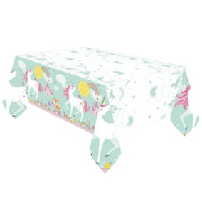 Amscan Plastic Unicorn Party Table Cover (Pack of 6) Sea Green/White (One Size)