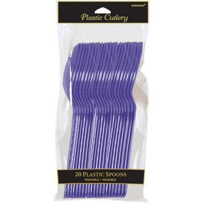 Amscan Premium Plastic Party Spoon (Pack of 20) Purple (One Size) Price Comparisons | Compare The Build