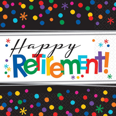 Amscan Retirement Napkins (Pack of 16) Multicoloured (33cm)