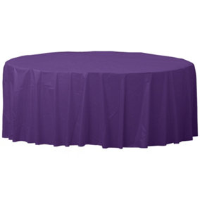 Amscan Round Plastic Party Tablecover Deep Purple (One Size)