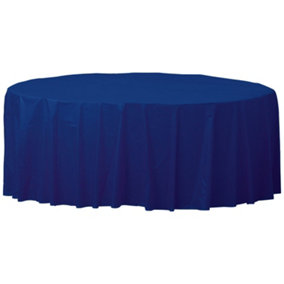 Amscan Round Plastic Party Tablecover True Navy (One Size)