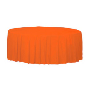 Amscan Round Plastic Tablecover (Pack Of 12) Orange Peel (213cm)