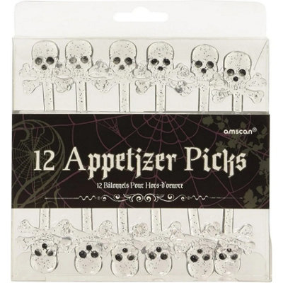 Amscan Skull And Crossbones Party Picks (Pack of 12) Clear (One Size)
