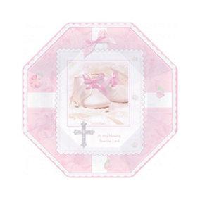 Amscan Tiny Blessings Octagonal Disposable Plates (Pack of 8) Pink (One Size)