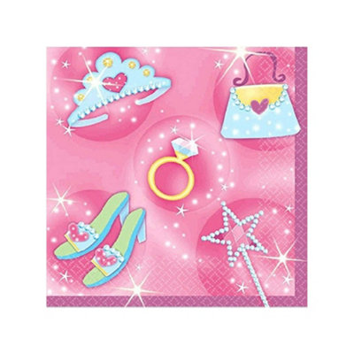Amscan Tissue Paper Sparkling Napkins (Pack of 16) Pink/Purple (One Size)