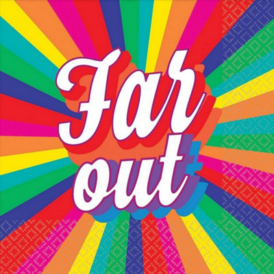 Amscan Vibes Good Far Out 2 Ply Napkins (Pack of 16) Multicoloured (One Size)