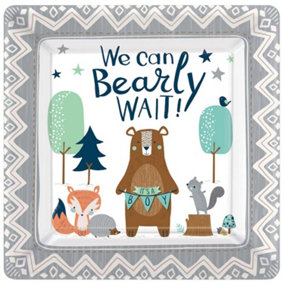 Amscan We Can Bearly Wait Paper Baby Shower Party Plates (Pack of 8) Multicoloured (One Size)