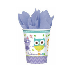 Amscan Welcome Paper Woodland Party Cup Purple/White (One Size)