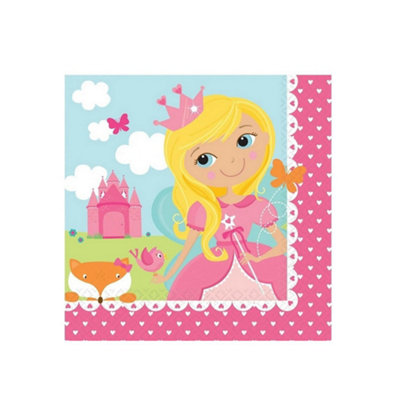 Amscan Woodland Princess Napkins (Pack of 16) Multicoloured (One Size)