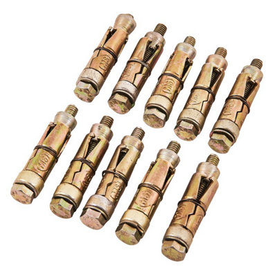 Amtech 10 Piece M6 x 50mm expansion bolts - S5910