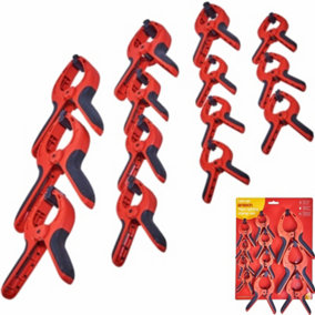Amtech 14pc Spring Quick Grip Clamps Wood Work Carpentry Clamp 75mm - 200mm
