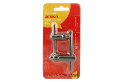 Amtech 2pc Black Replacement Chuck Key Set Drill 5/16" 3/8" 1/2"  F0600