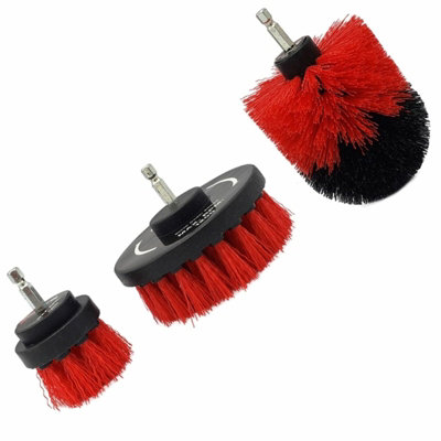 Amtech 3pc Scrubbing Brush Set Electric Power Drill Cleaning