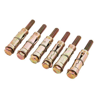 Amtech 6 Piece M8 x 75mm expansion bolts - S5930