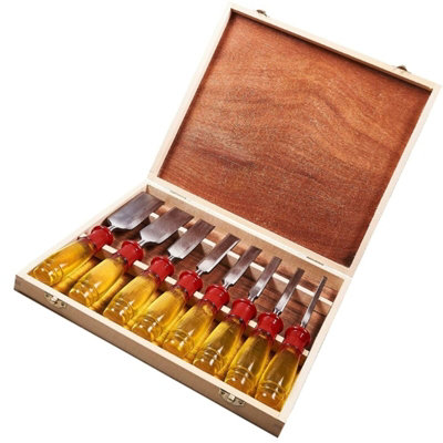 Amtech 8pc Wood Bevel Edge Carpentry Joiner Carpenter Woodwork Chisel Set - 3
