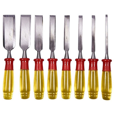 Amtech 8pc Wood Bevel Edge Carpentry Joiner Carpenter Woodwork Chisel Set - 4