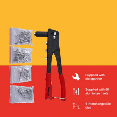Amtech B3400 Rivet gun with 60 rivets