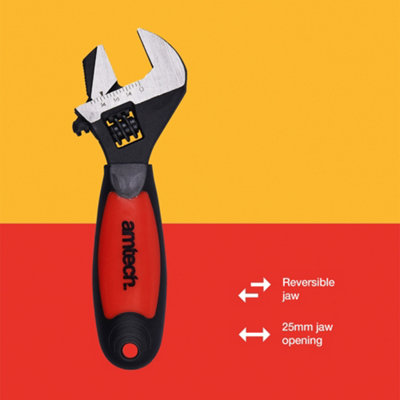 Amtech C1680B 2-in-1 Stubby pipe wrench/adjustable wrench
