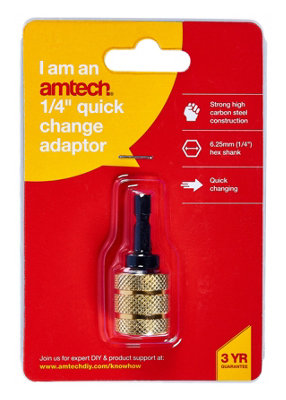 Amtech F0730 6mm (1/4") Quick change adapter