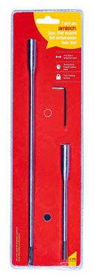 Amtech F0770 3 Piece flat wood bit extension bar set