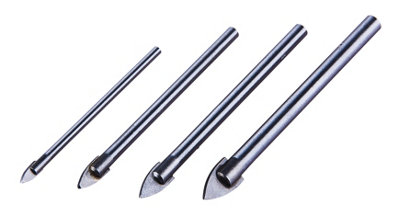 Amtech F0970 Glass and Mirror Drill Bit Set, Carbide Tipped for Precision Cut, 4 Piece, 3mm, 5mm, 6mm and 8mm