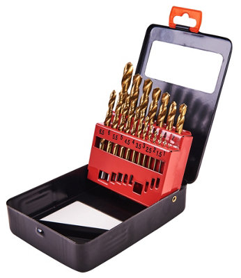 Amtech F1140 19 Piece titanium coated drill bit set