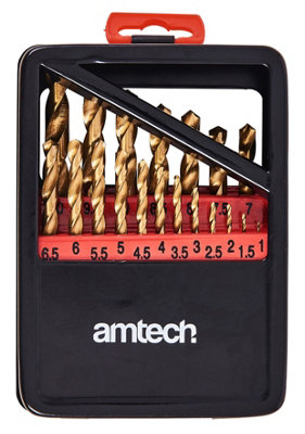 Amtech F1140 19 Piece titanium coated drill bit set