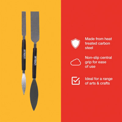 Amtech G1855 Leaf and Square Profiling Tool Set, Triangular and Square blades, Plasterers Trowel, Small Tool, Double-ended 2-Piece