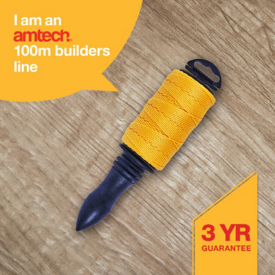 Amtech G4010 Builders Line with Spindle Handle and Lock, 100m