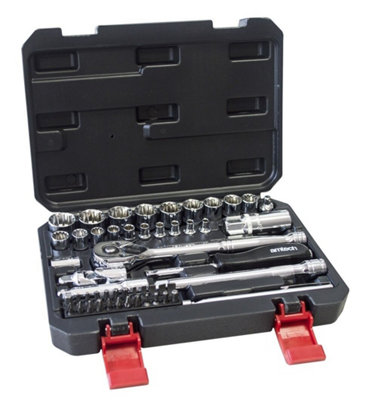Amtech I0635 52 Piece 1/4" and 3/8" 12 point socket set