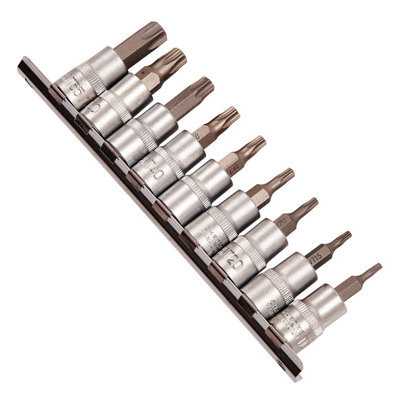 Amtech I8200 10 Piece 9.5mm (3/8") Torx socket set
