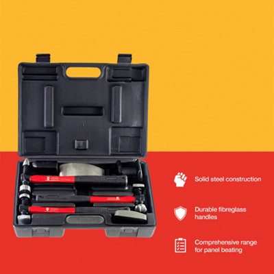 Amtech I9280 Auto Body Kit, 7 piece Panel Beating Tools and Car Body ...