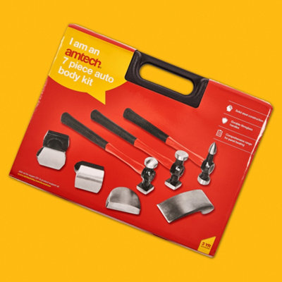 Amtech I9280 Auto Body Kit, 7 piece Panel Beating Tools and Car Body ...