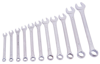 Amtech K0400 Combination Spanner Set, Drop Forged and Chrome Plated Spanners, 6mm to 19mm