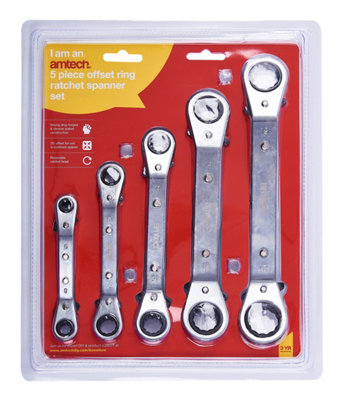 Amtech K1525 Offset Ring Ratchet Spanner Set (5 Pieces)