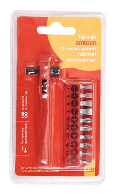 Amtech L1560 11 Piece offset ratchet screwdriver set