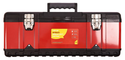 Amtech N0150 23-Inch Toolbox with Heavy-Duty Steel Lid and Metal Latch ...