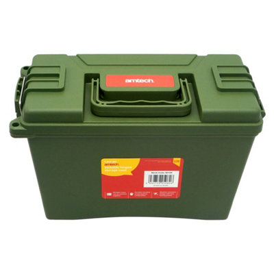 Amtech N0155 Lockable Toolbox, Weather-Resistant and Waterproof Storage Case with Twin Locking Points and 4Kg / 4.7L Capacity